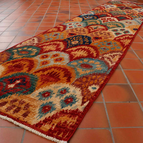 Fine handmade Afghan Ikat runner - 307124