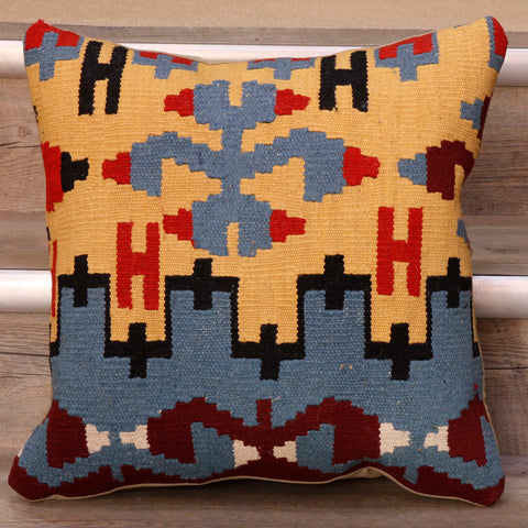 Small Handmade Turkish kilim cushion - 307193