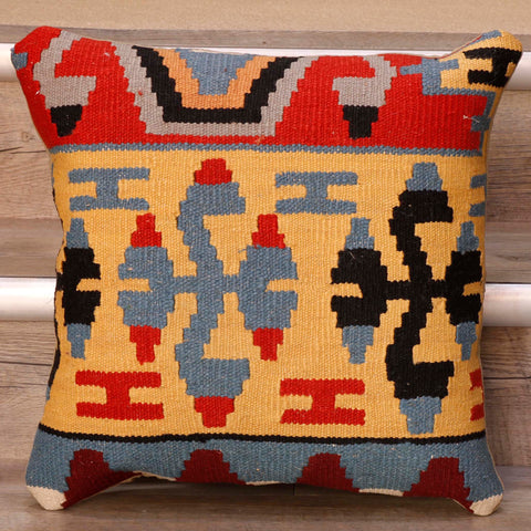 Small Handmade Turkish kilim cushion - 307197