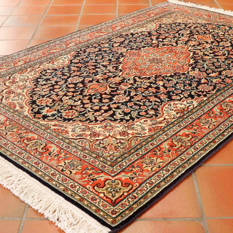 Handmade fine Kashmir silk rug - 307306