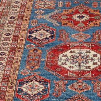 Handmade Afghan Kazak rug - ENR307898