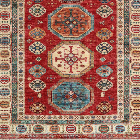 Handmade extra fine Afghan Kazak rug - ENR308260