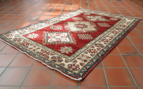 Handmade fine Afghan Kazak rug - 308426