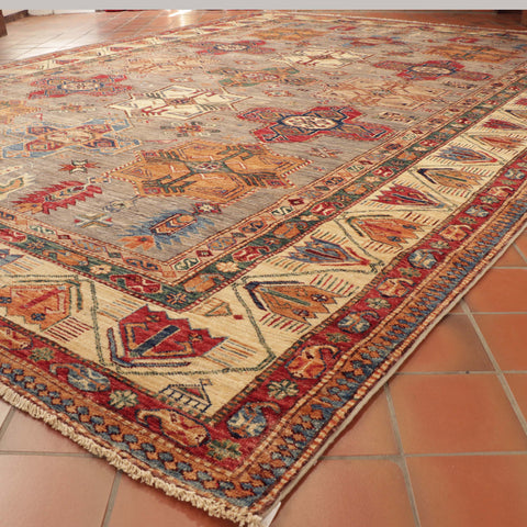 Handmade fine Afghan Kazak carpet - 308538