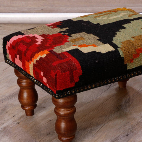 Small handmade Moldovan kilim stool - 308589