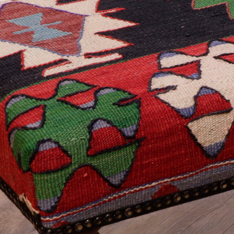 Medium Turkish kilim covered stool - 308678