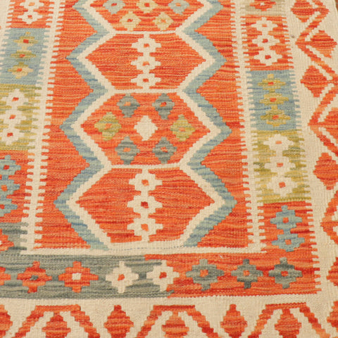 Handmade Afghan Kilim extra long runner - 308919