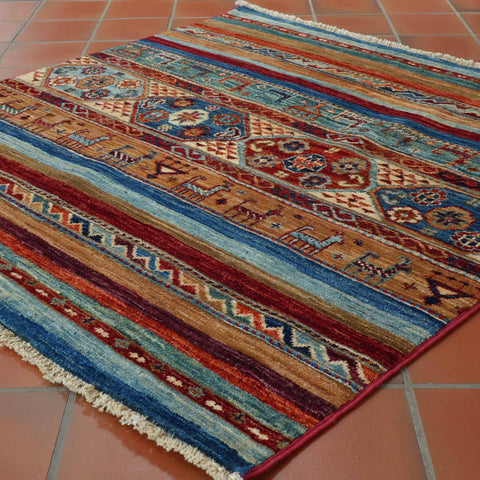 Handmade Afghan Kharjeen square rug - 309178