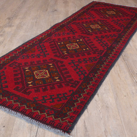 Handmade Afghan Khal Mohammadi short runner - 309180