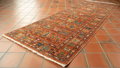 Handmade Afghan fine Samarkand short runner - 309248