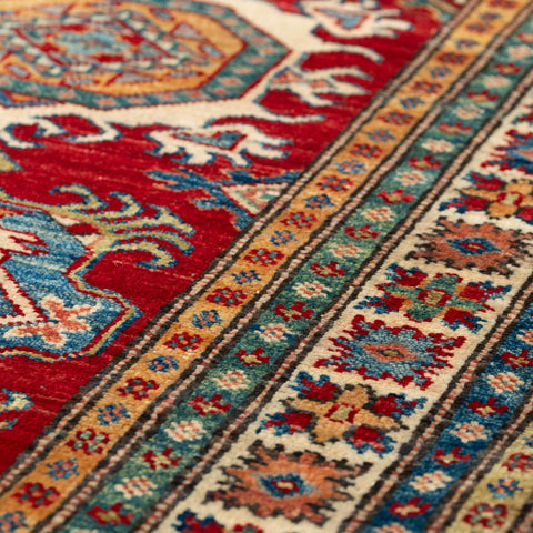 Handmade fine Afghan Kazak runnder - 309254