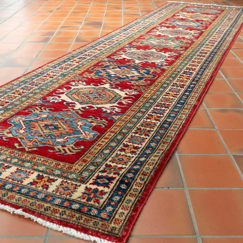 Handmade fine Afghan Kazak runnder - 309254