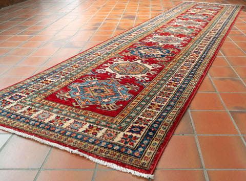 Handmade fine Afghan Kazak runnder - 309254