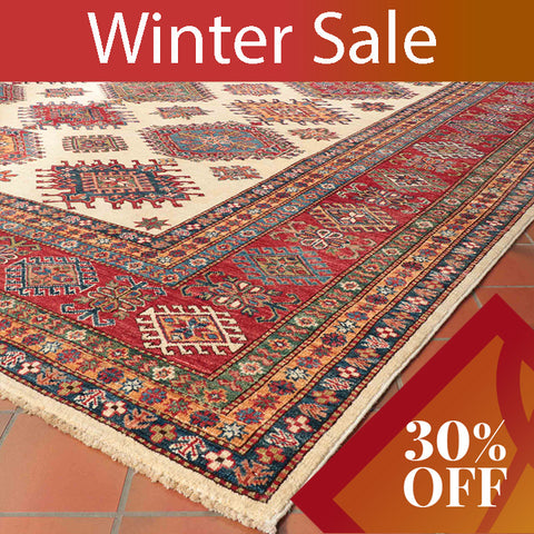 Handmade fine Afghan Kazak carpet - 30925256