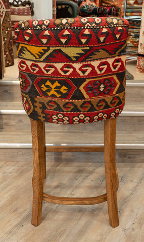 Turkish kilim covered Counter height stool - 309384