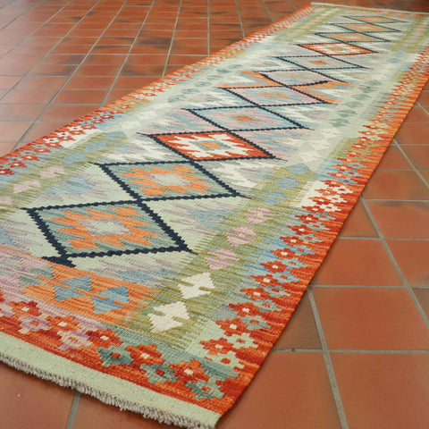 Handmade Afghan Kilim medium runner - 309418