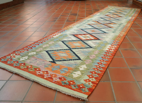 Handmade Afghan Kilim medium runner - 309418