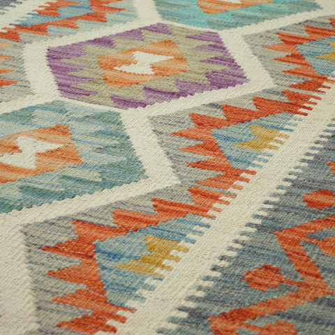 Handmade Afghan Kilim short runner - 309431