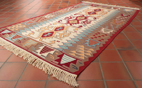 Handmade Fine Turkish Seccade Kilim rug - 309471