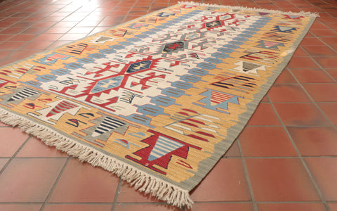 Handmade Fine Turkish Seccade Kilim rug - 309474