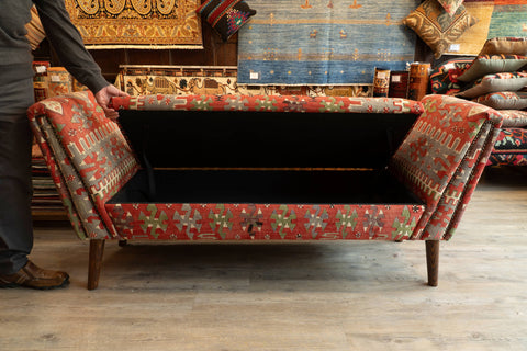 Handmade Turkish kilim Balmoral Bench storage seat - 309500