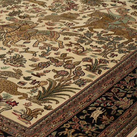 Handmade extra fine Kashmir silk rug - 309518