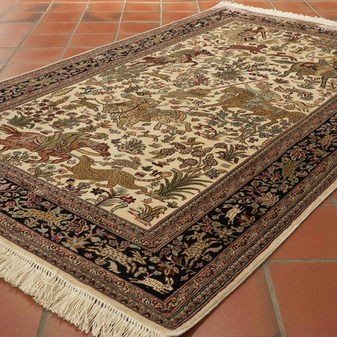 Handmade extra fine Kashmir silk rug - 309518