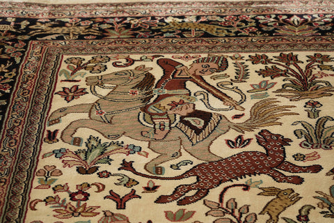 Handmade extra fine Kashmir silk rug - 309518