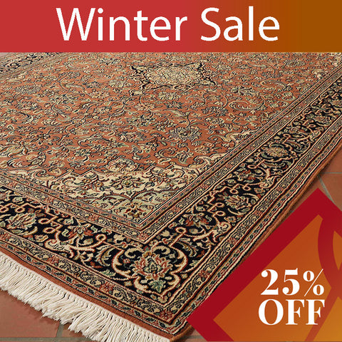 Handmade fine Kashmir silk rug - 30925520