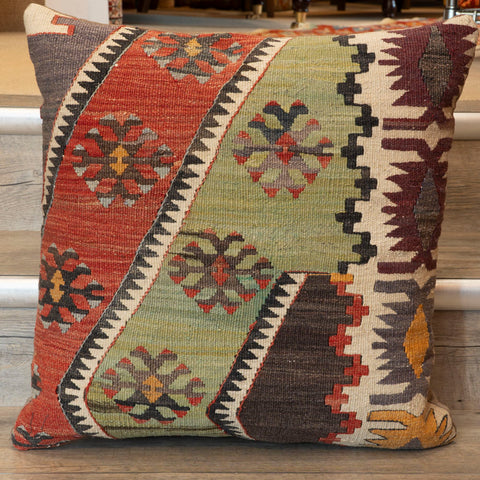 Large Handmade Turkish kilim cushion - 309673-D