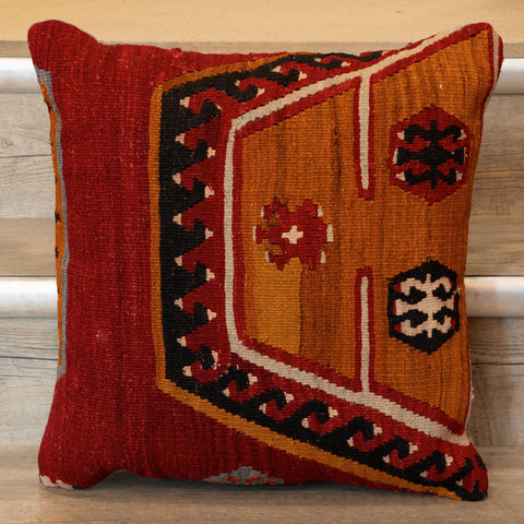 Small Handmade Turkish kilim cushion - 309674-C