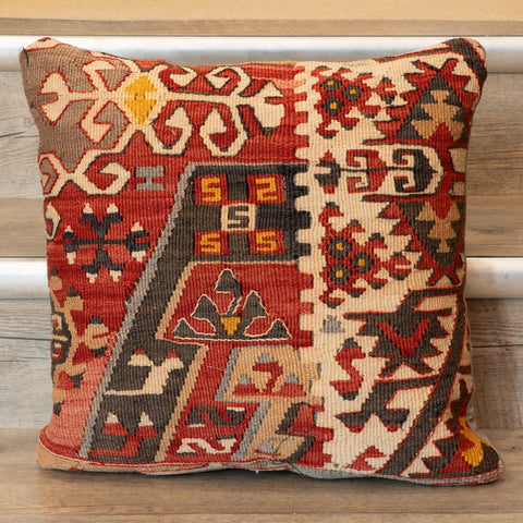 Small Handmade Turkish kilim cushion - 309674-N