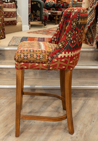 Turkish kilim covered Counter height stool - 309772