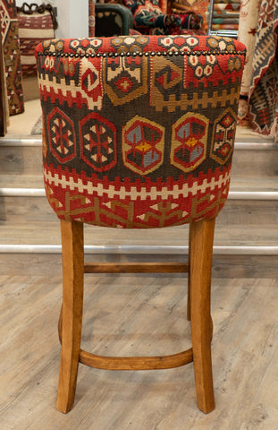 Turkish kilim covered Counter height stool - 309773