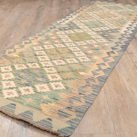 Handmade Afghan Kilim short runner - 309798