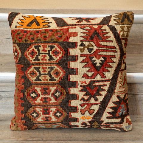 Handmade Vintage Anatolian kilim cushion - 309803h