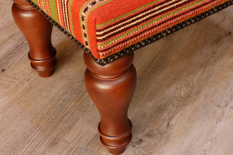 Medium Turkish kilim covered stool - 306826