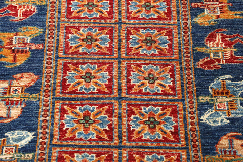 Handmade fine Afghan Samarkand runner - 307076