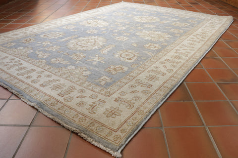 Handmade blue Afghan Ziegler rug - 308072