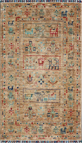 Handmade fine Afghan Samarkand rug - ENR308183