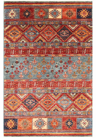 Handmade Afghan Kharjeen rug - ENR308451