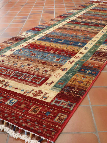 Handmade Afghan Loribaft runner - 308632