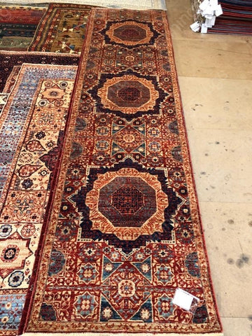 Handmade Afghan Mamluk runner - ENR306431